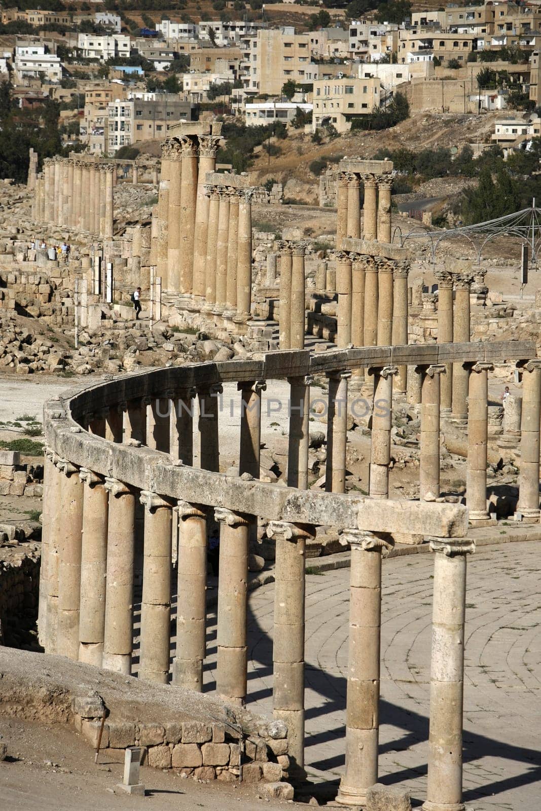 the Roman Ruins of Jerash in the north of Amann in Jordan in the middle east.