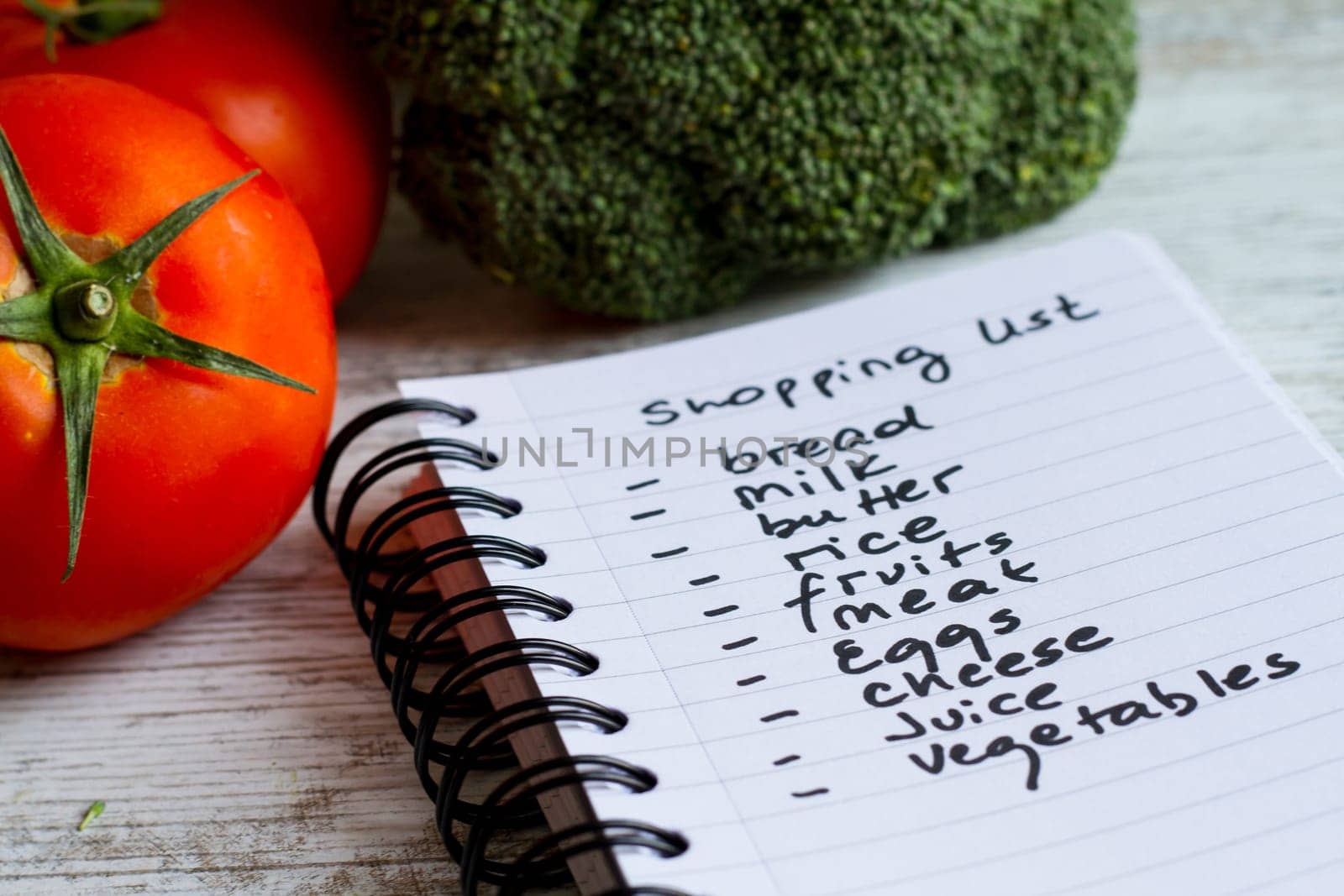 Preparing the shopping list before going to buy the groceries..