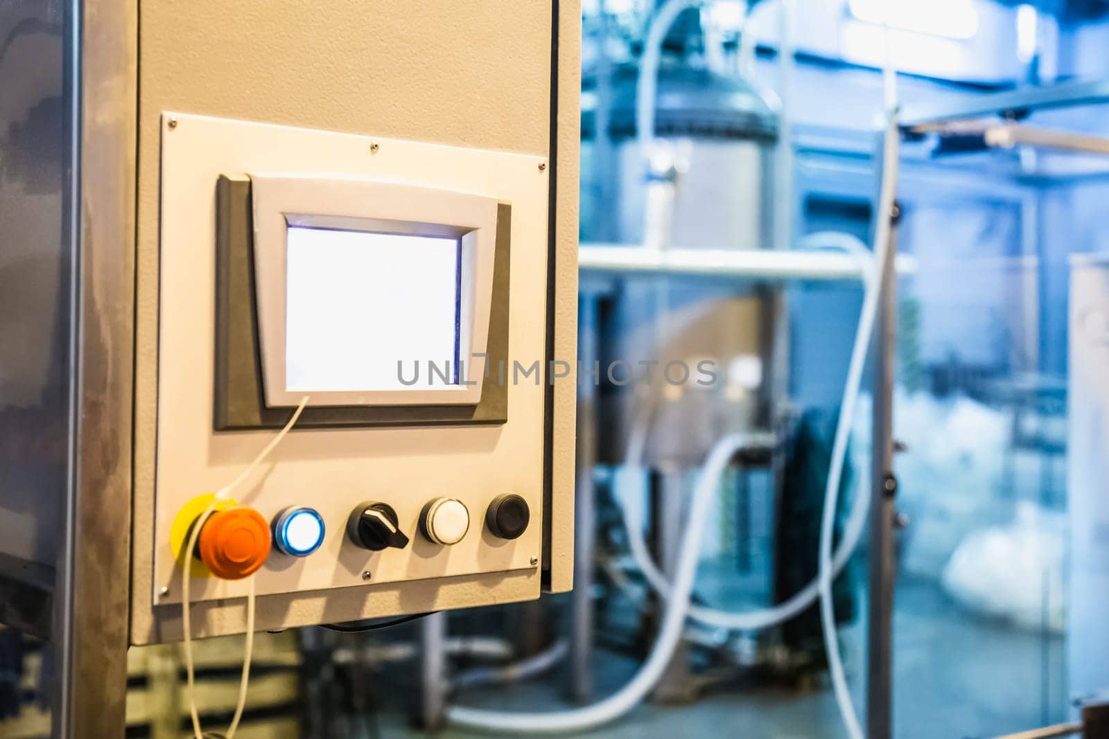 Control panel on manufacture. Pharmaceutical and chemical industry
