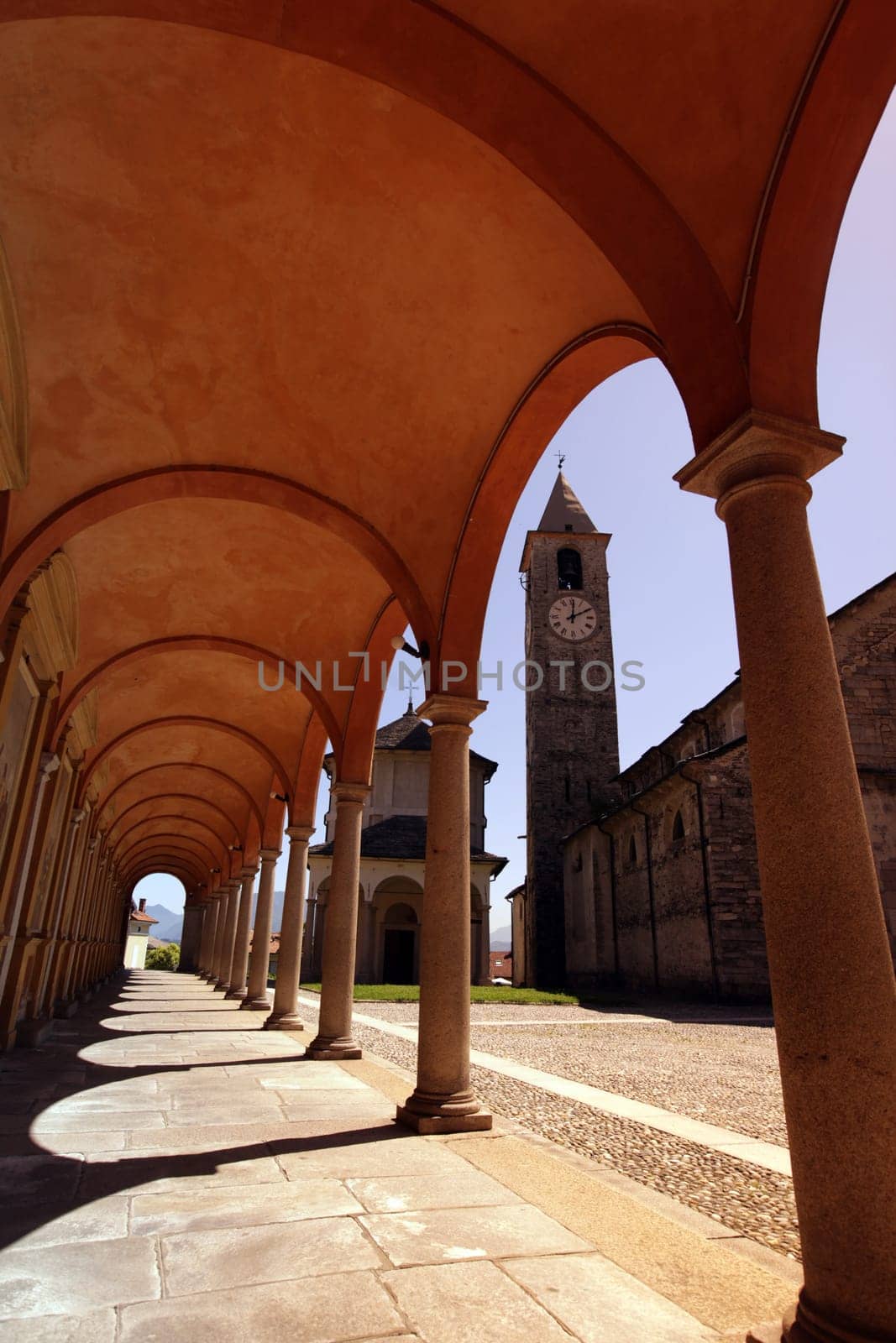 the Church in the old town of Baveno on the Lago maggiore in the Lombardia in north Italy.