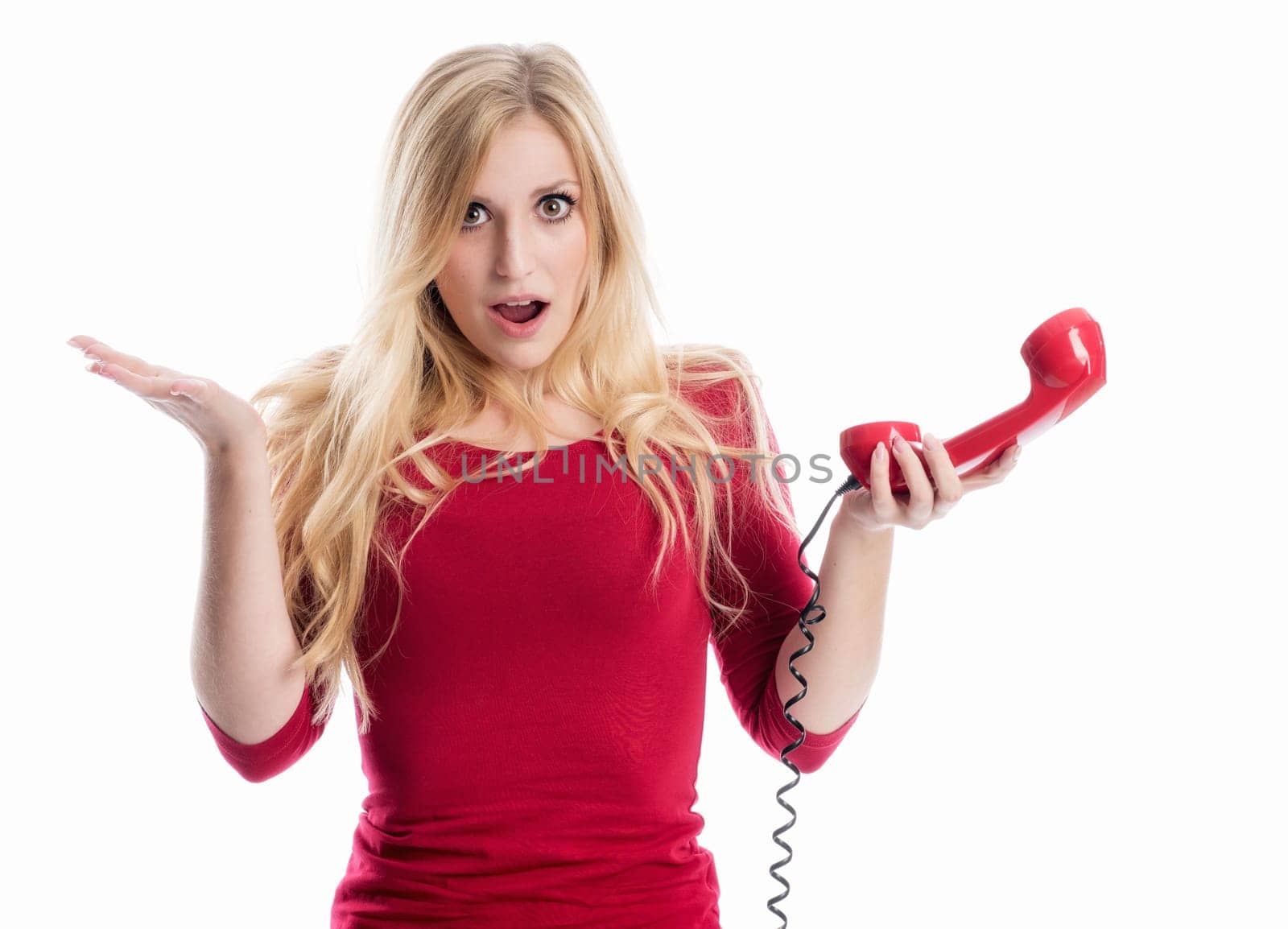annoyed woman screams in the phone
