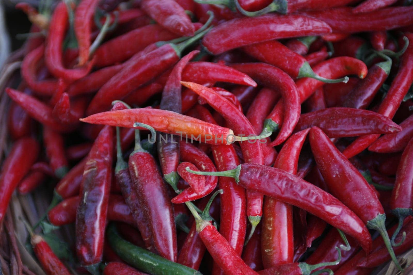 chily on the market in the old Town of Siracusa in Sicily in south Italy in Europe.