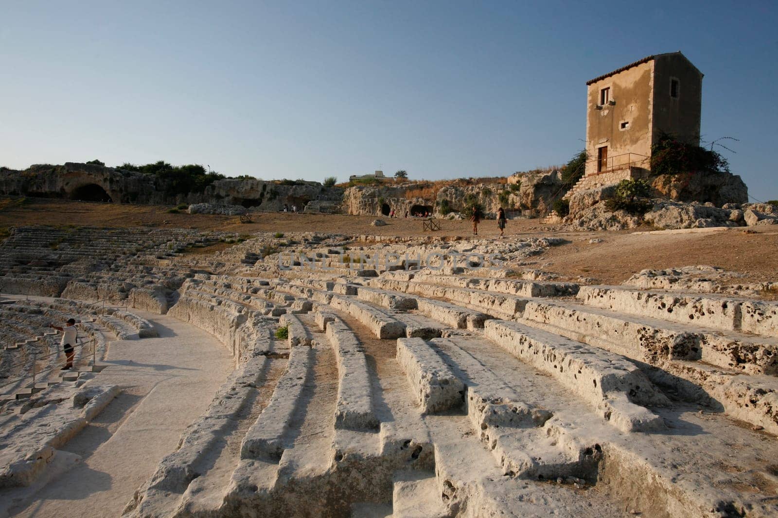 the theatro Greco near the town of Siracusa in Sicily in south Italy in Europe.