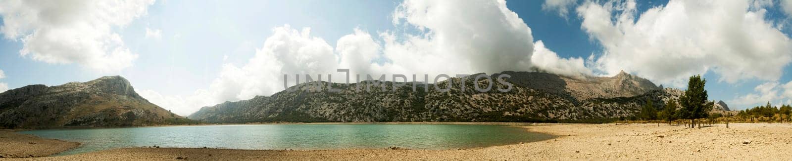 Fresh, clean summer landscape panorama (Serra de Tramuntana, Mallorca island, Spain)