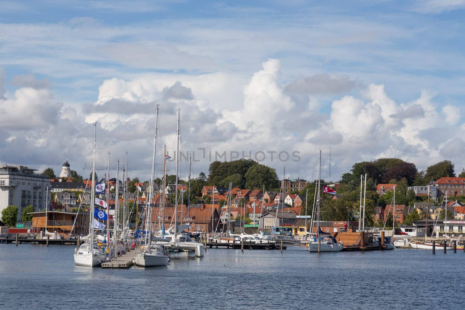 Long jetty in the port of Svendborg,Fyn,Denmark