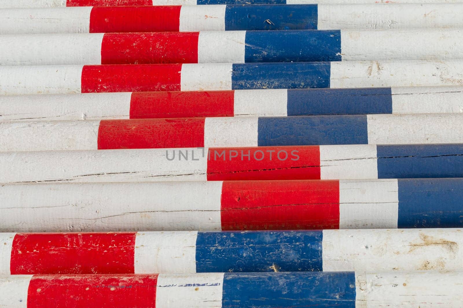 Horse Jumping equestrian equipment poles for gates close-up