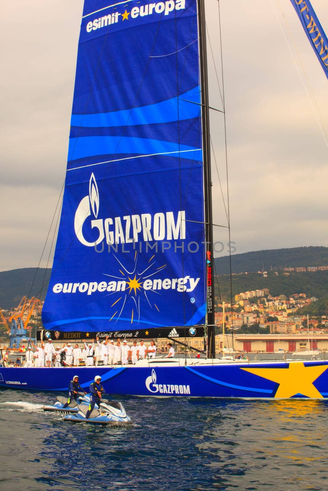 TRIESTE, ITALY - OCTOBER, 12: Esimit Europa 2 the winner of the 46° Barcolana regatta