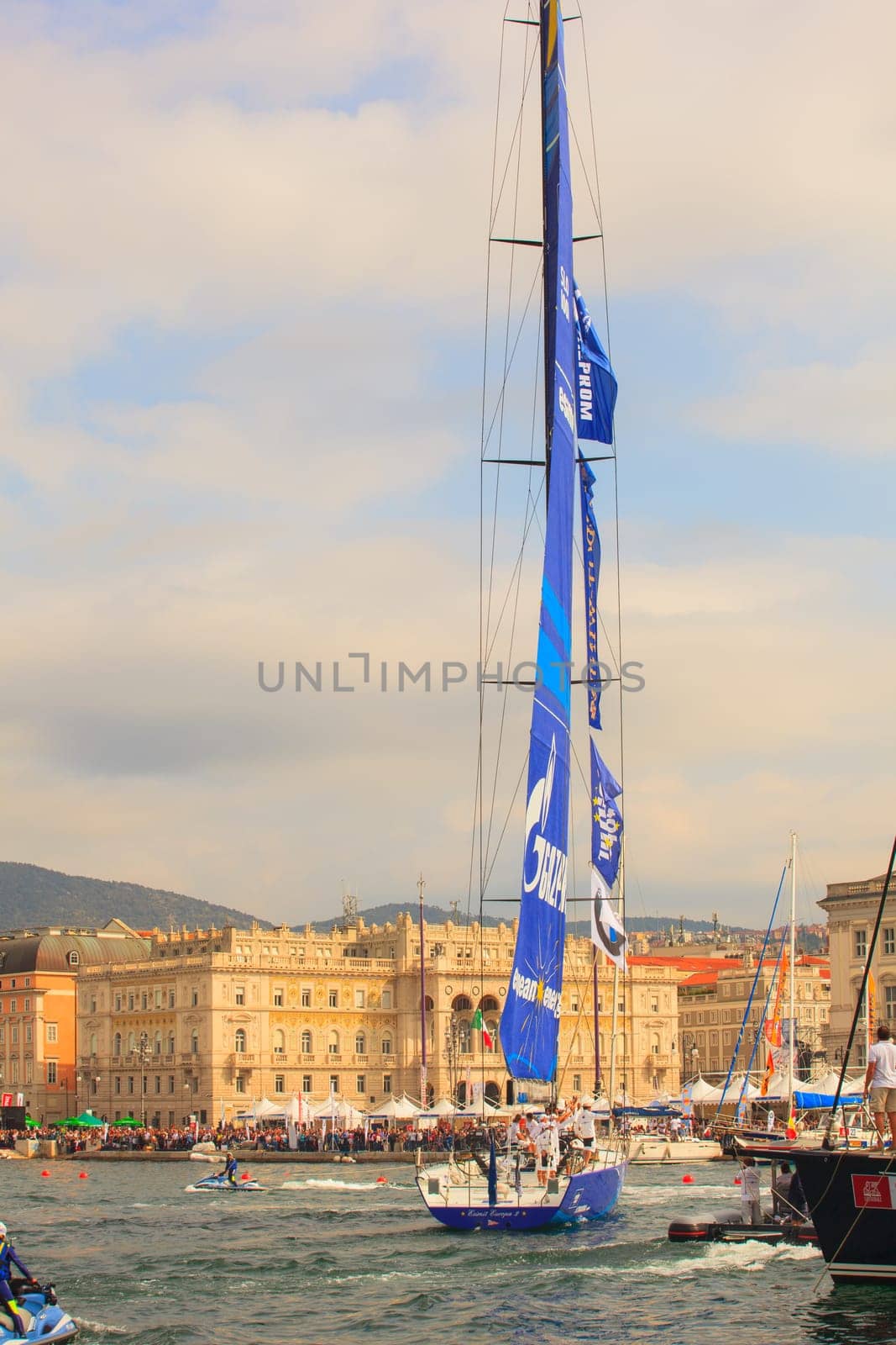 TRIESTE, ITALY - OCTOBER, 12: Esimit Europa 2 the winner of the 46° Barcolana regatta