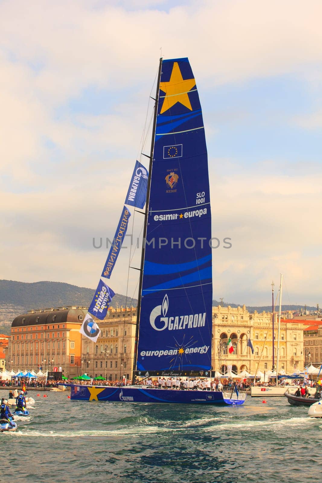 TRIESTE, ITALY - OCTOBER, 12: Esimit Europa 2 the winner of the 46° Barcolana regatta
