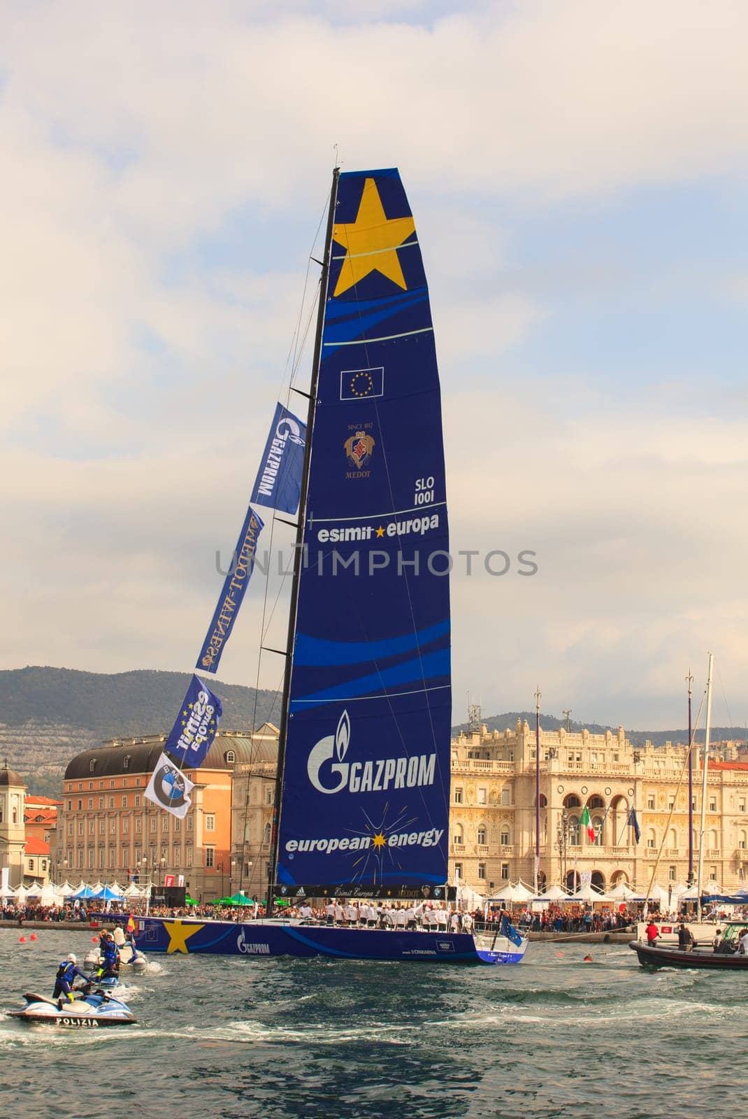 TRIESTE, ITALY - OCTOBER, 12: Esimit Europa 2 the winner of the 46° Barcolana regatta