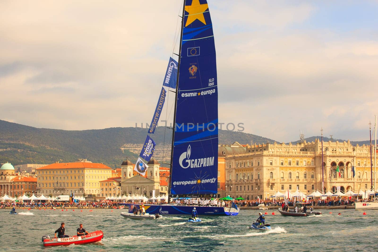 TRIESTE, ITALY - OCTOBER, 12: Esimit Europa 2 the winner of the 46° Barcolana regatta
