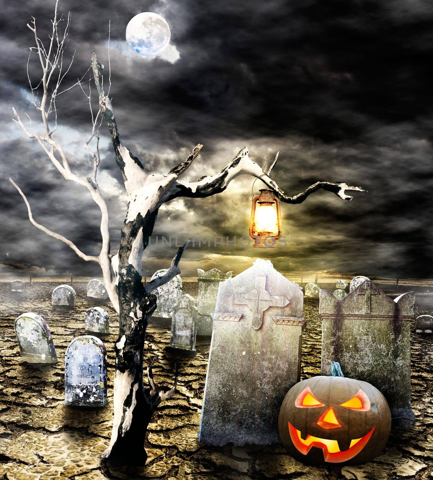 Halloween, Jack o' lantern in the cemetary