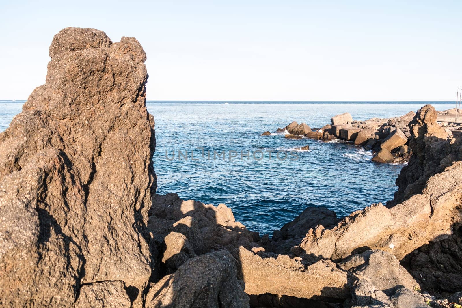 Coastal Scape of oriental Sicily ionian sea
