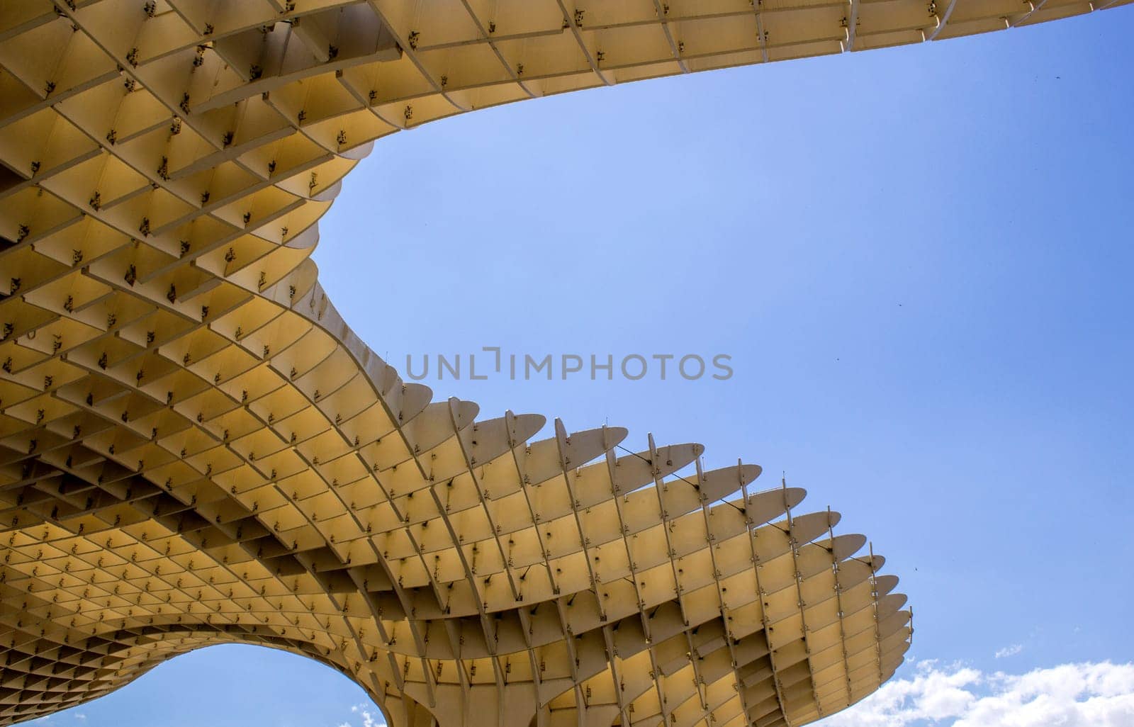 SEVILLE, SPAIN - MAY 2014: Texture graphic detail of Metropol Parasol in Plaza de la Encarnacion on 31 of May 2014 in Sevilla,Spain. A new Seville Market Hall and attractive destination.