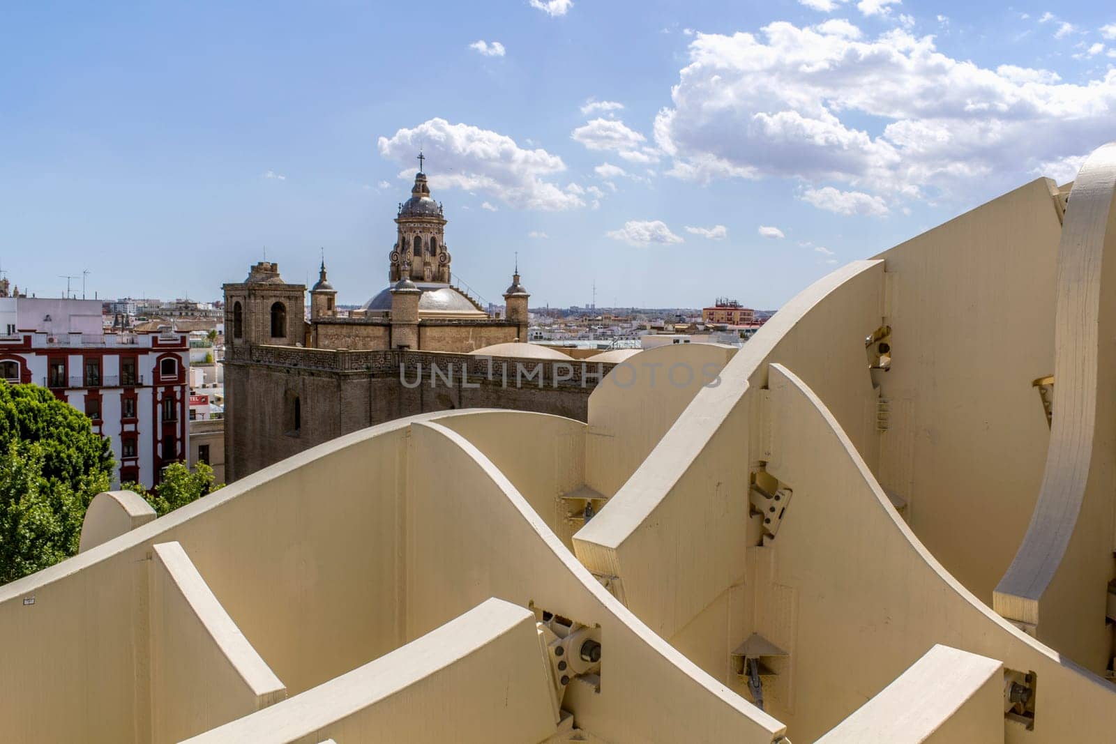 SEVILLE, SPAIN - MAY 2014: Texture graphic detail of Metropol Parasol in Plaza de la Encarnacion on 31 of May 2014 in Sevilla,Spain. A new Seville Market Hall and attractive destination.