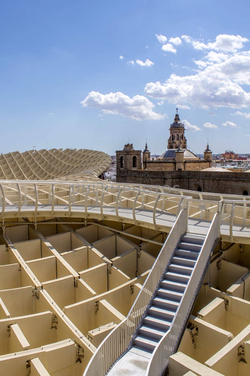 SEVILLE, SPAIN - MAY 2014: Texture graphic detail of Metropol Parasol in Plaza de la Encarnacion on 31 of May 2014 in Sevilla,Spain. A new Seville Market Hall and attractive destination.