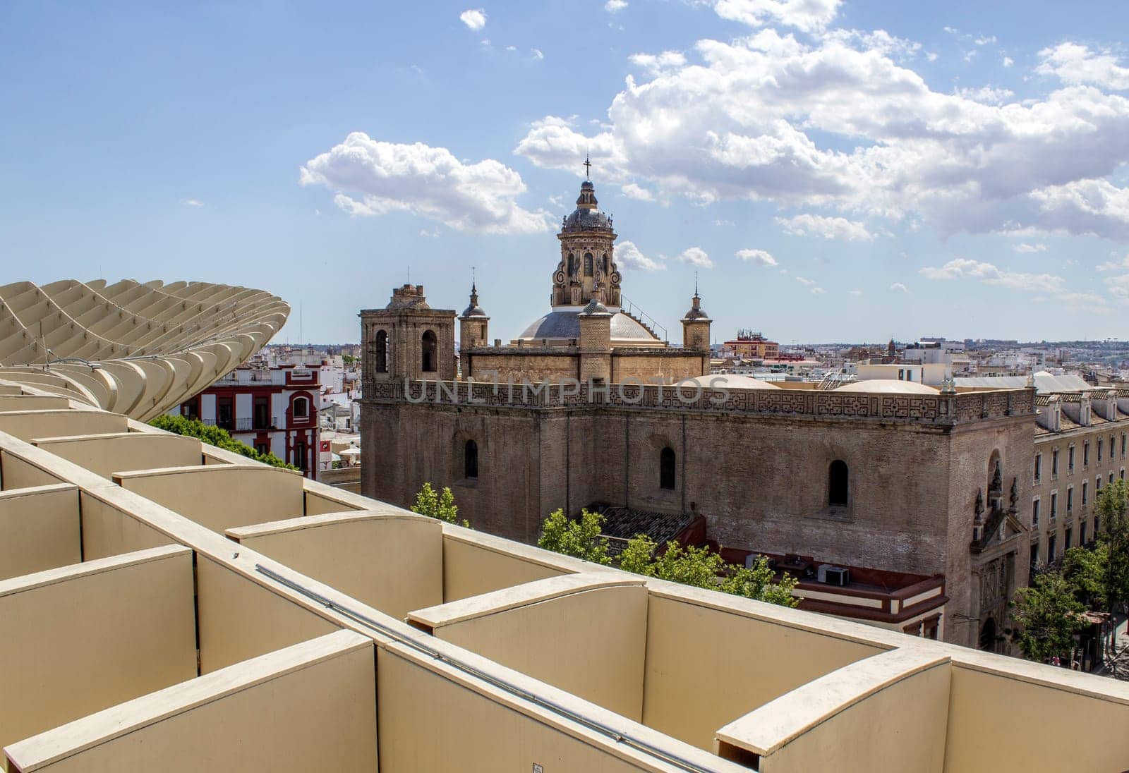 SEVILLE, SPAIN - MAY 2014: Texture graphic detail of Metropol Parasol in Plaza de la Encarnacion on 31 of May 2014 in Sevilla,Spain. A new Seville Market Hall and attractive destination.