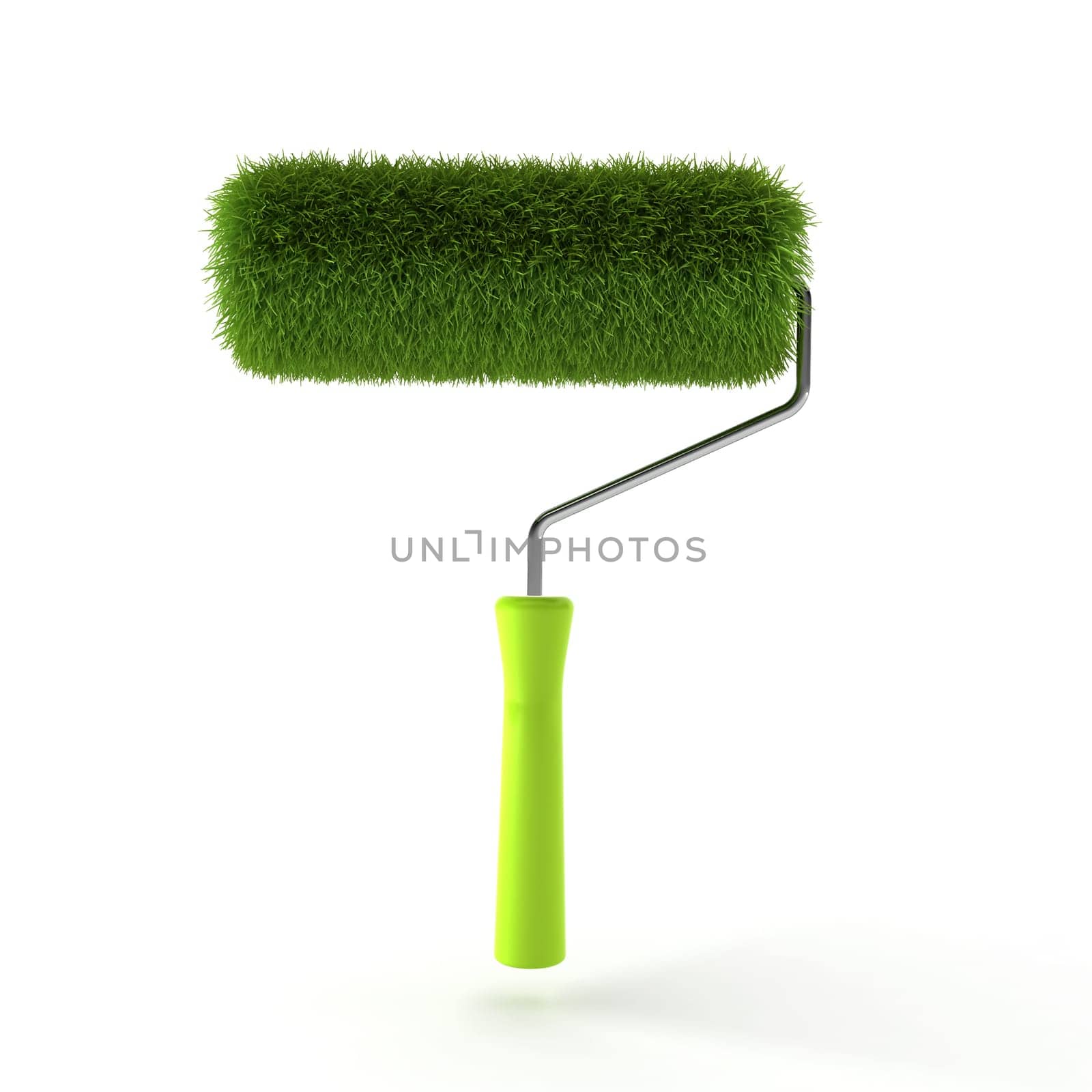 Grass roller. 3d illustration on white background