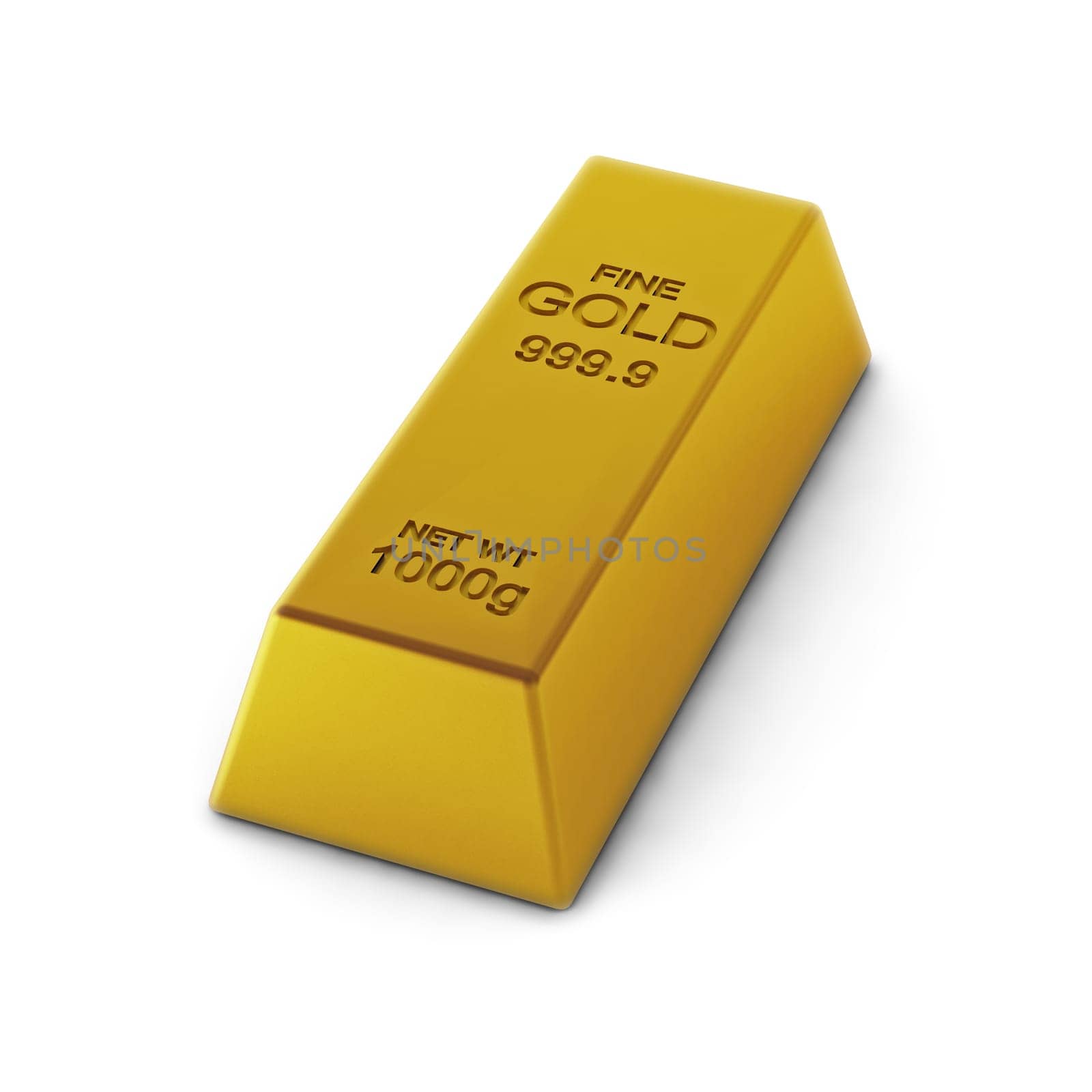 3d render of golden bar