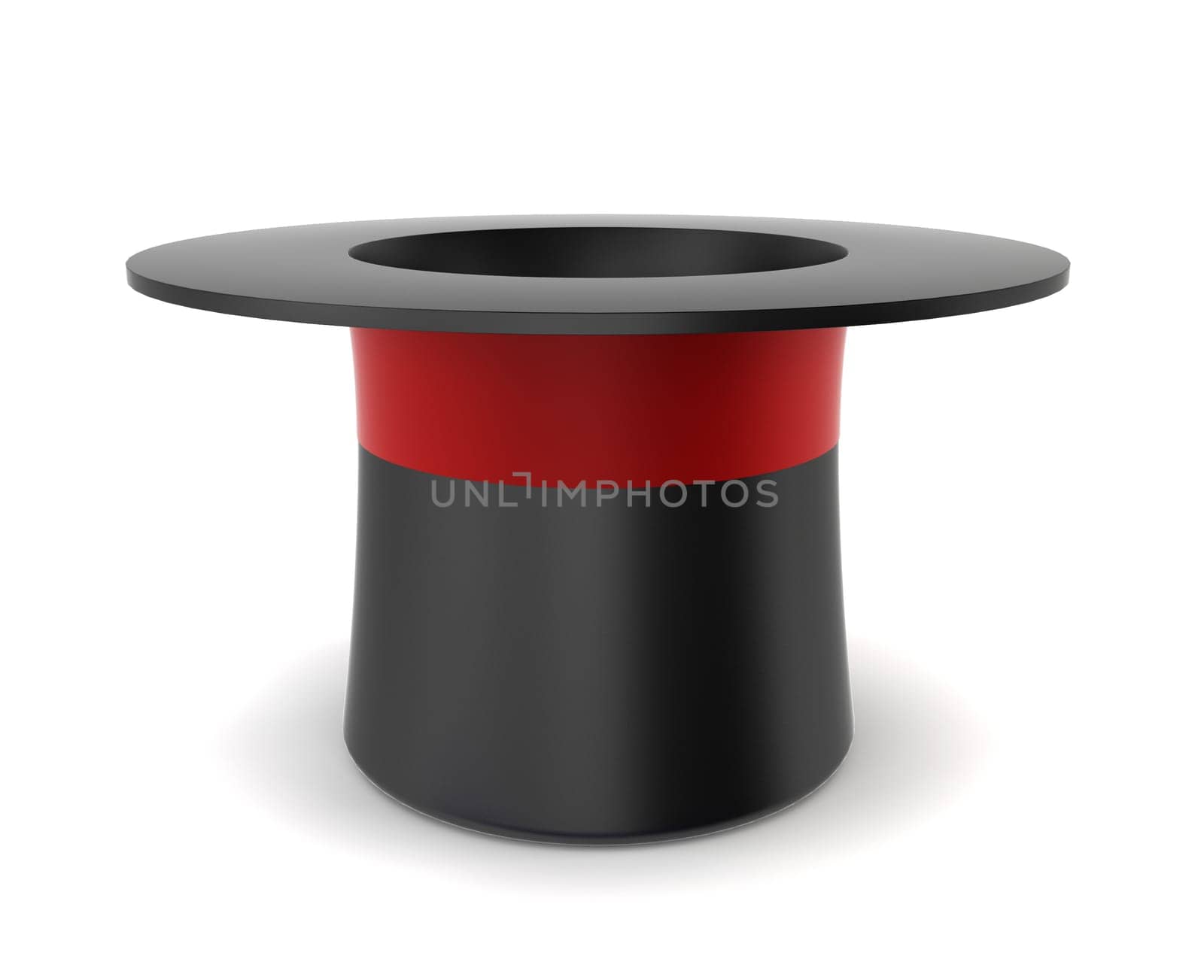 Magician's hat. 3d illustration on white background