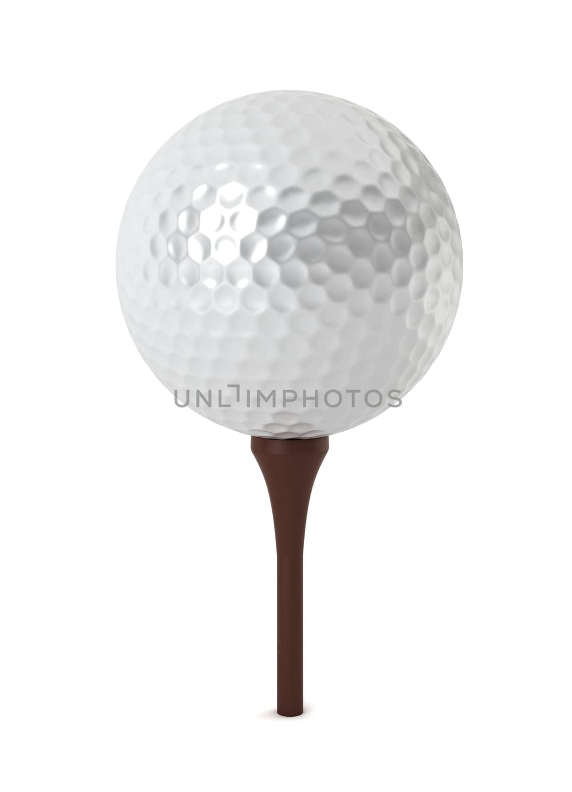 golf ball on grass - 3d render on white