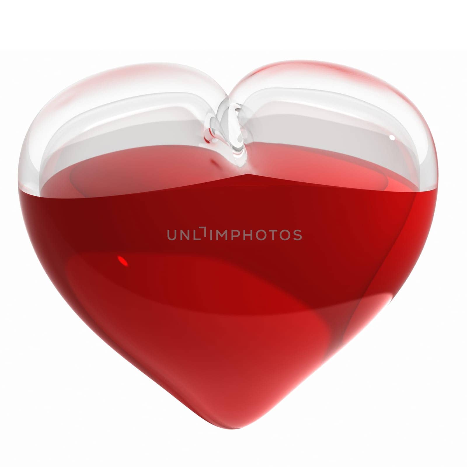 3d render of glass heart