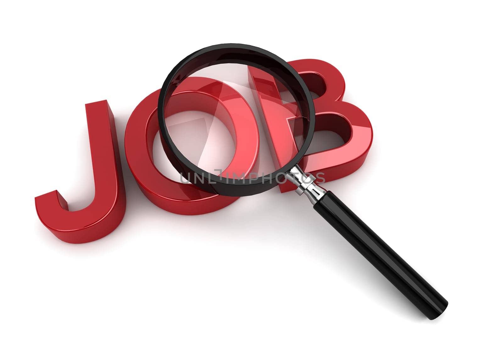 job search - 3d render on white