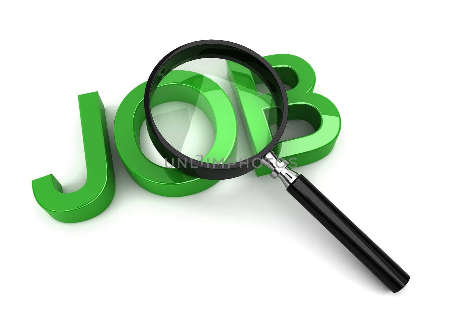 job search - 3d render on white