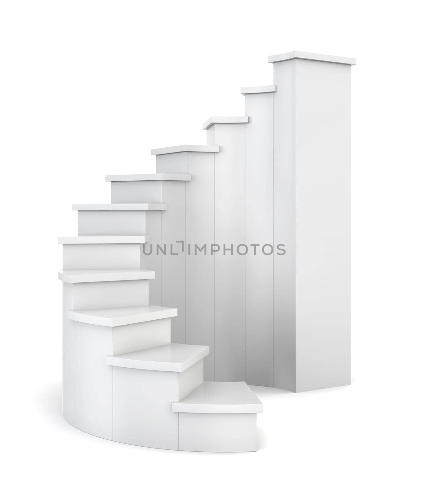 Spiral ladder. 3d illustration on white background