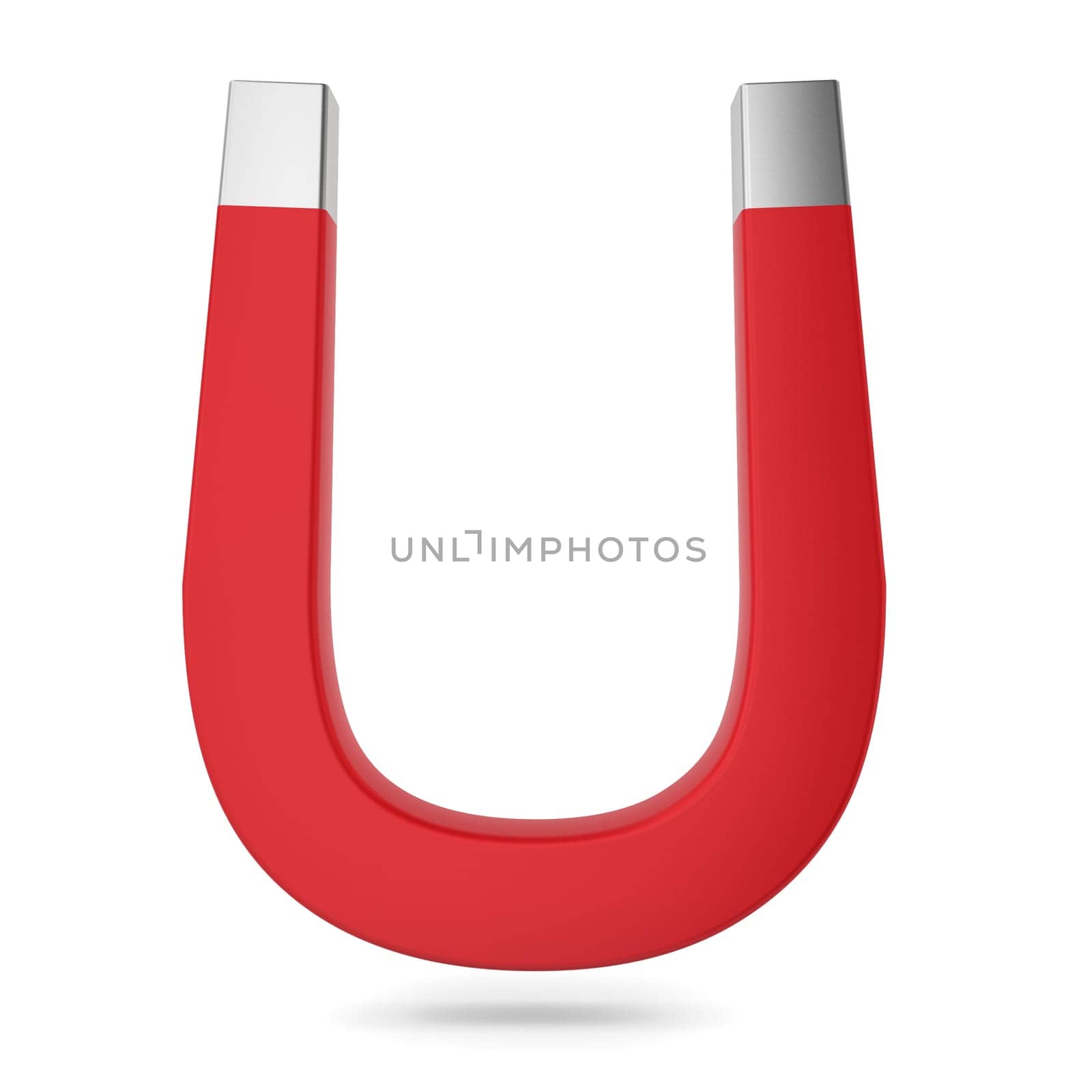Red magnet. 3d illustration on white background