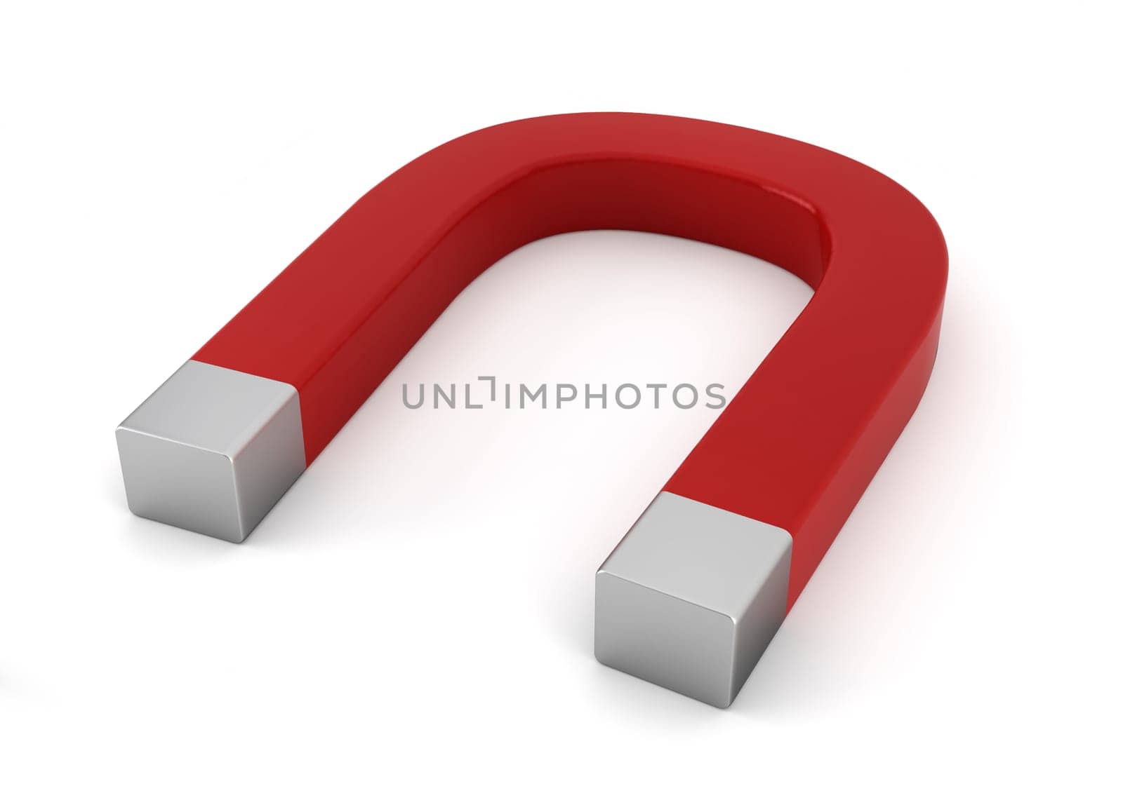 red magnet - 3d render on white