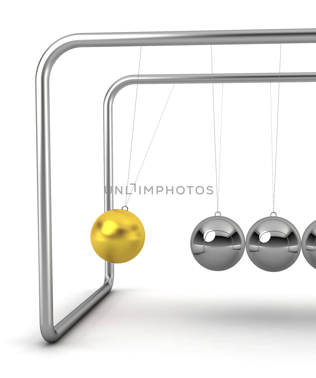 ball pendulum - 3d render on white