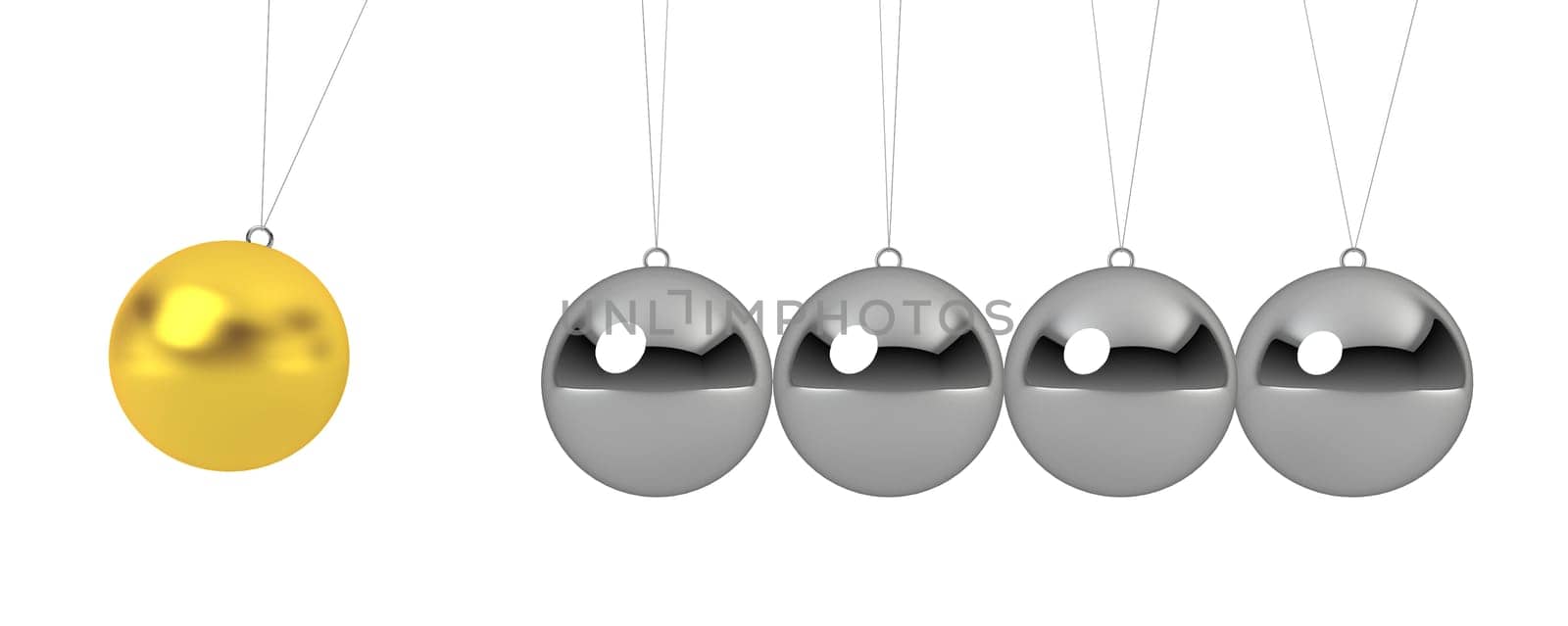ball pendulum - 3d render on white