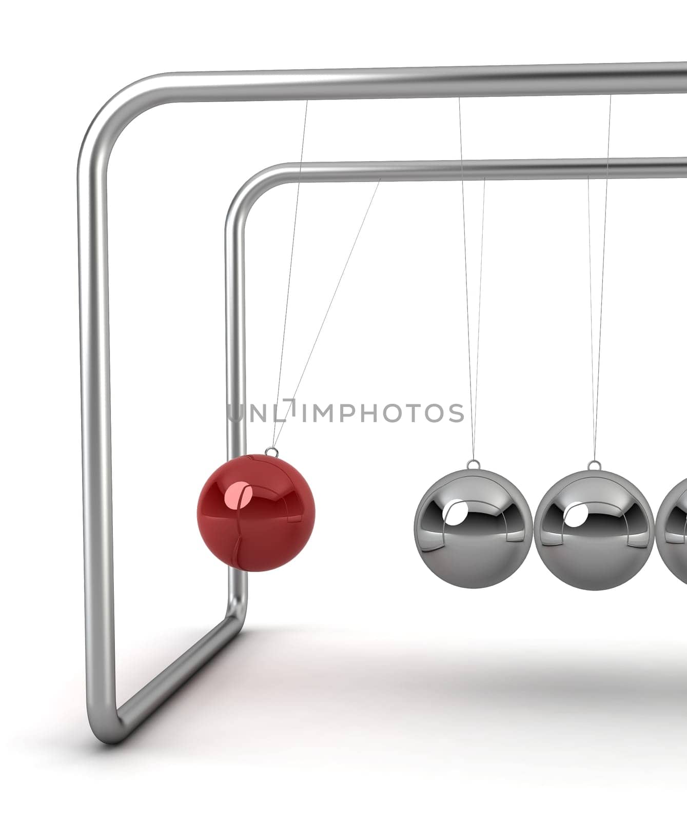 ball pendulum - 3d render on white