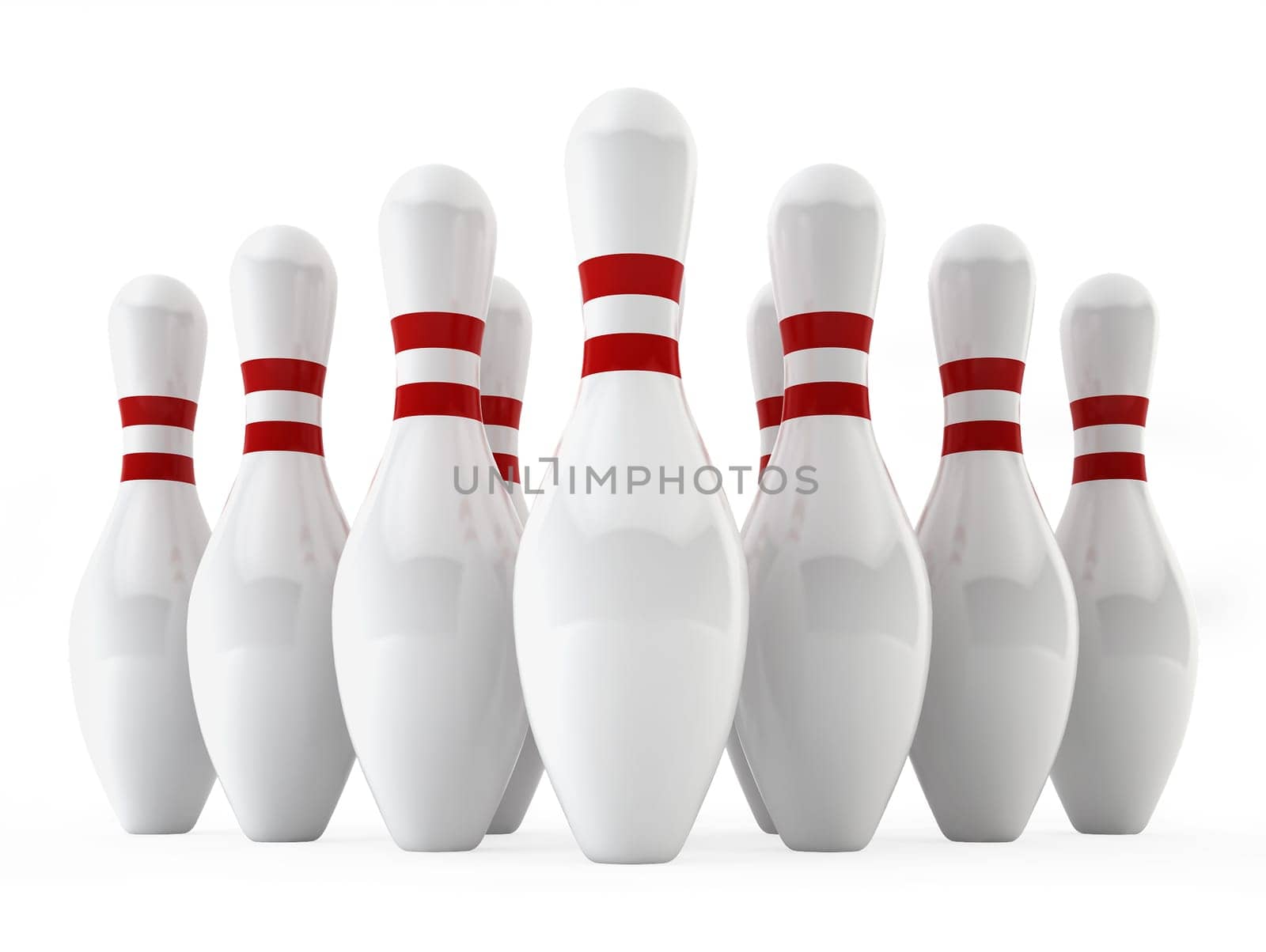 Bowling pins. 3d illustration on white background