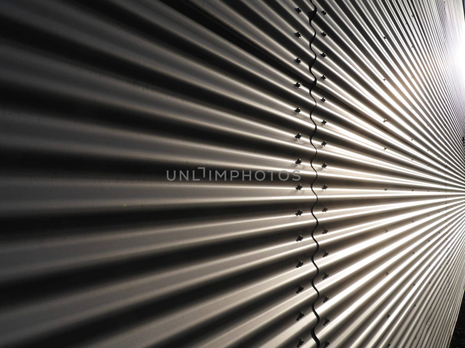 corrugated metal warehouse facade abstract