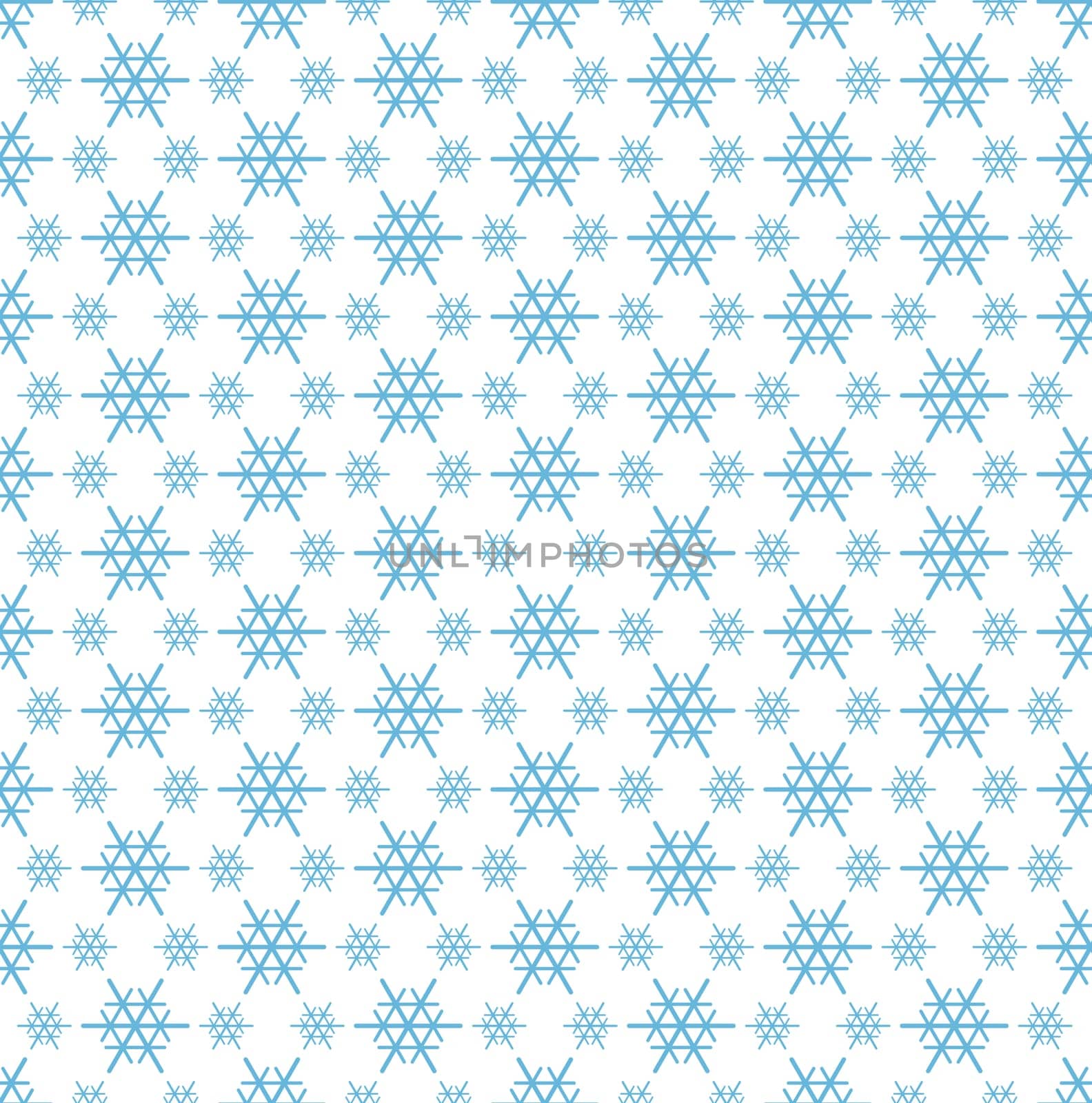 seamless blue and white colored snowflake background
