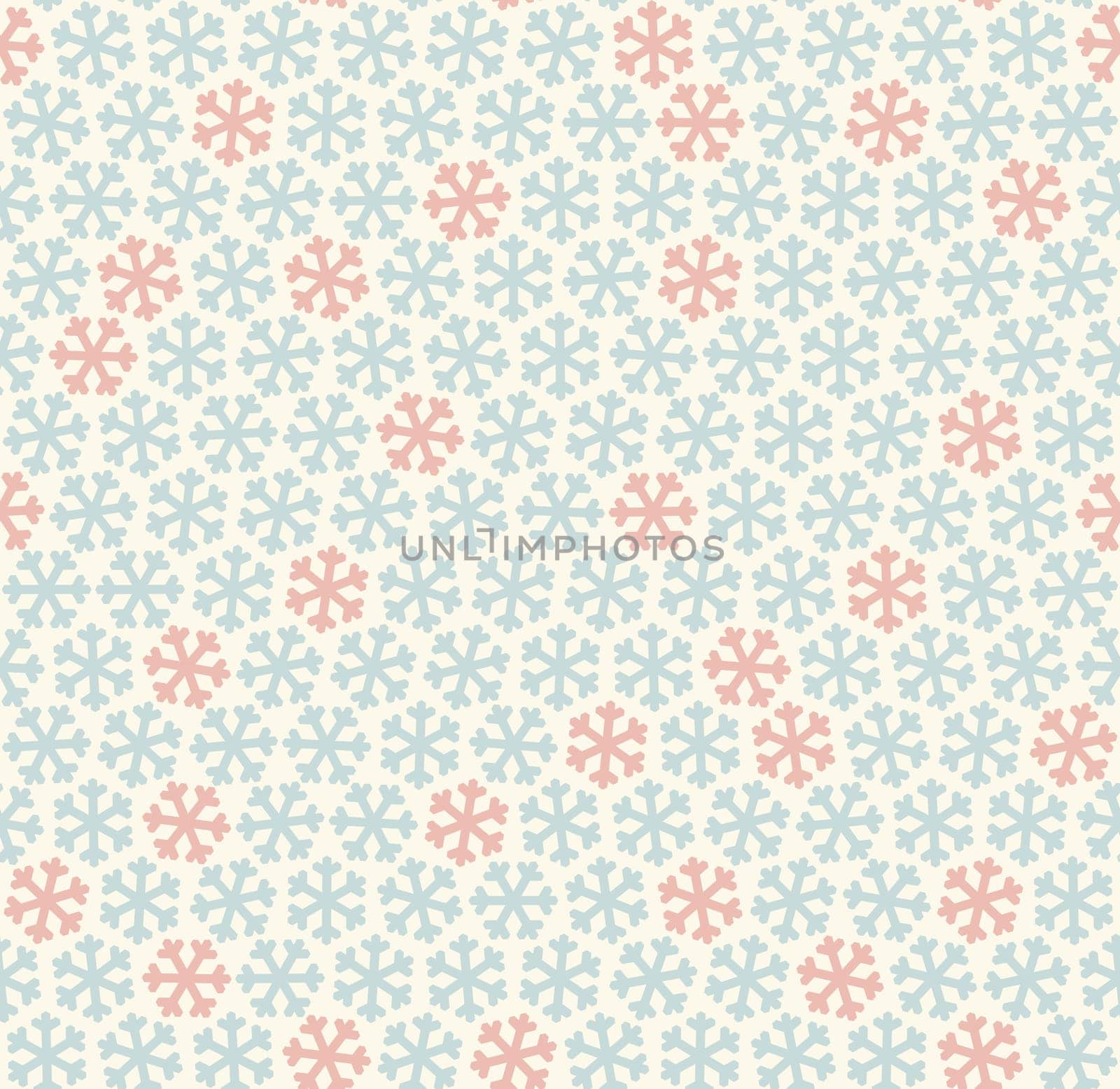 seamless blue and white colored snowflake background