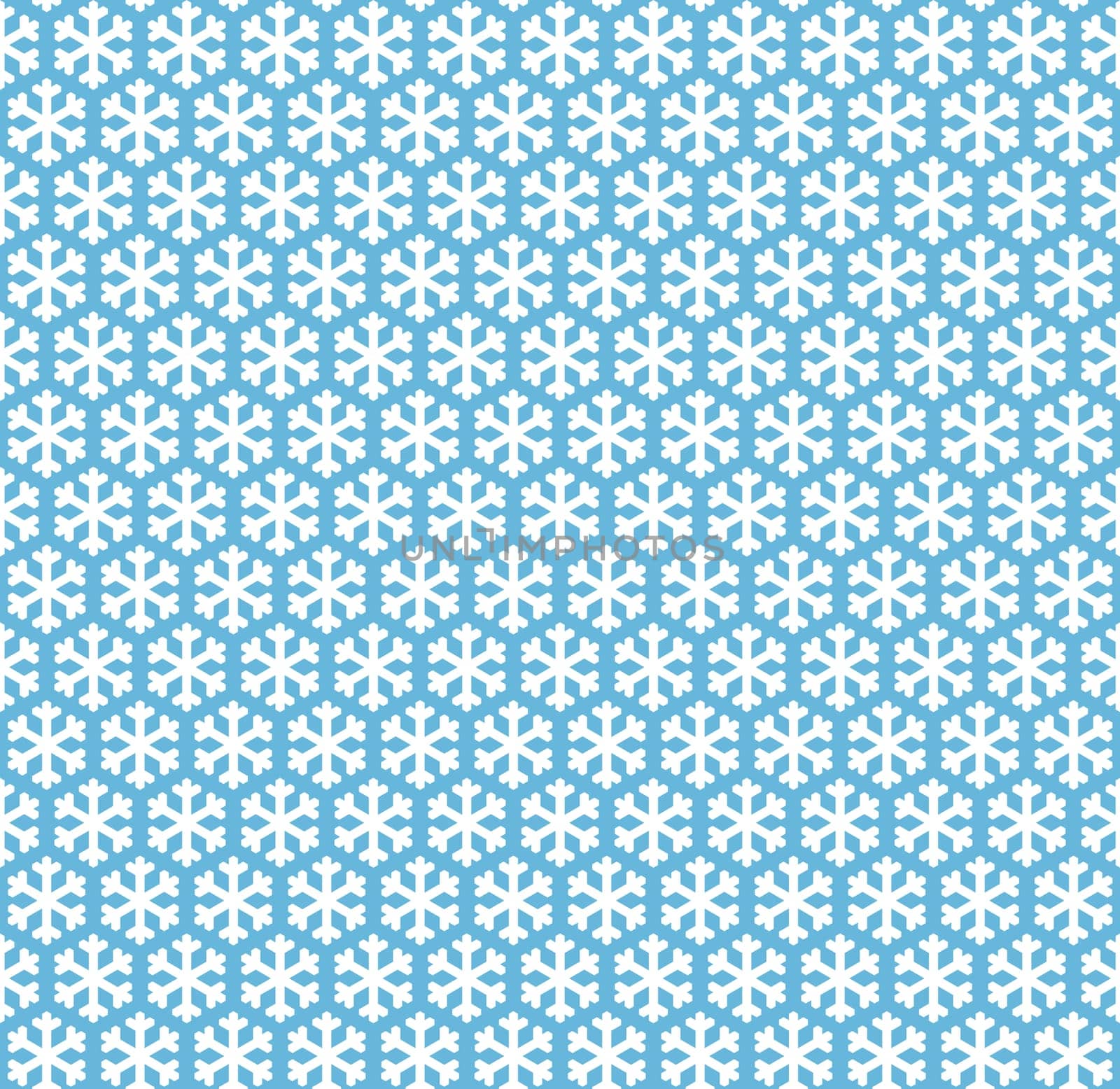 seamless blue and white colored snowflake background