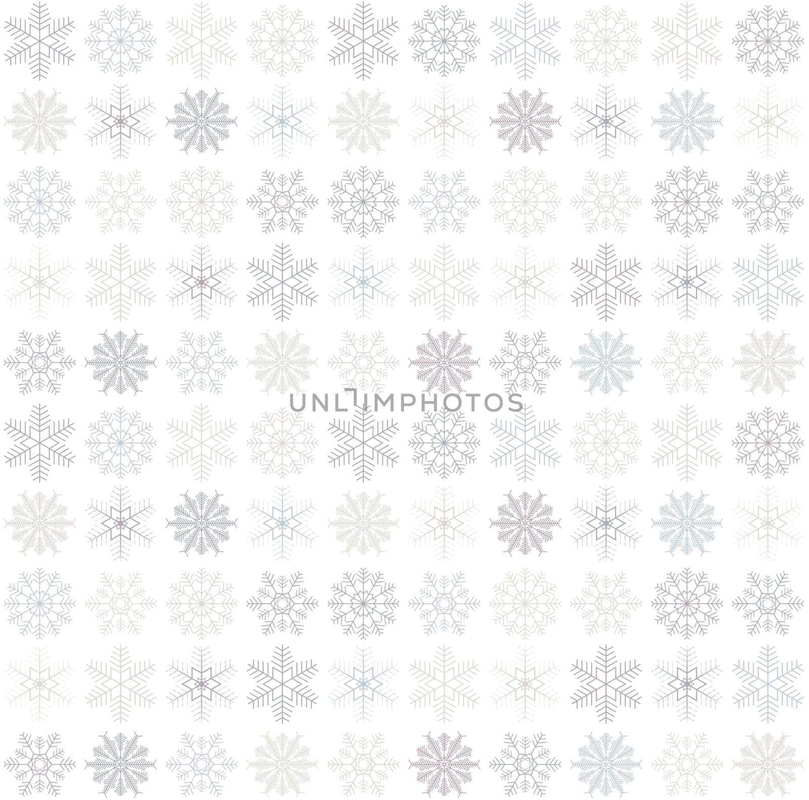 seamless blue and white colored snowflake background