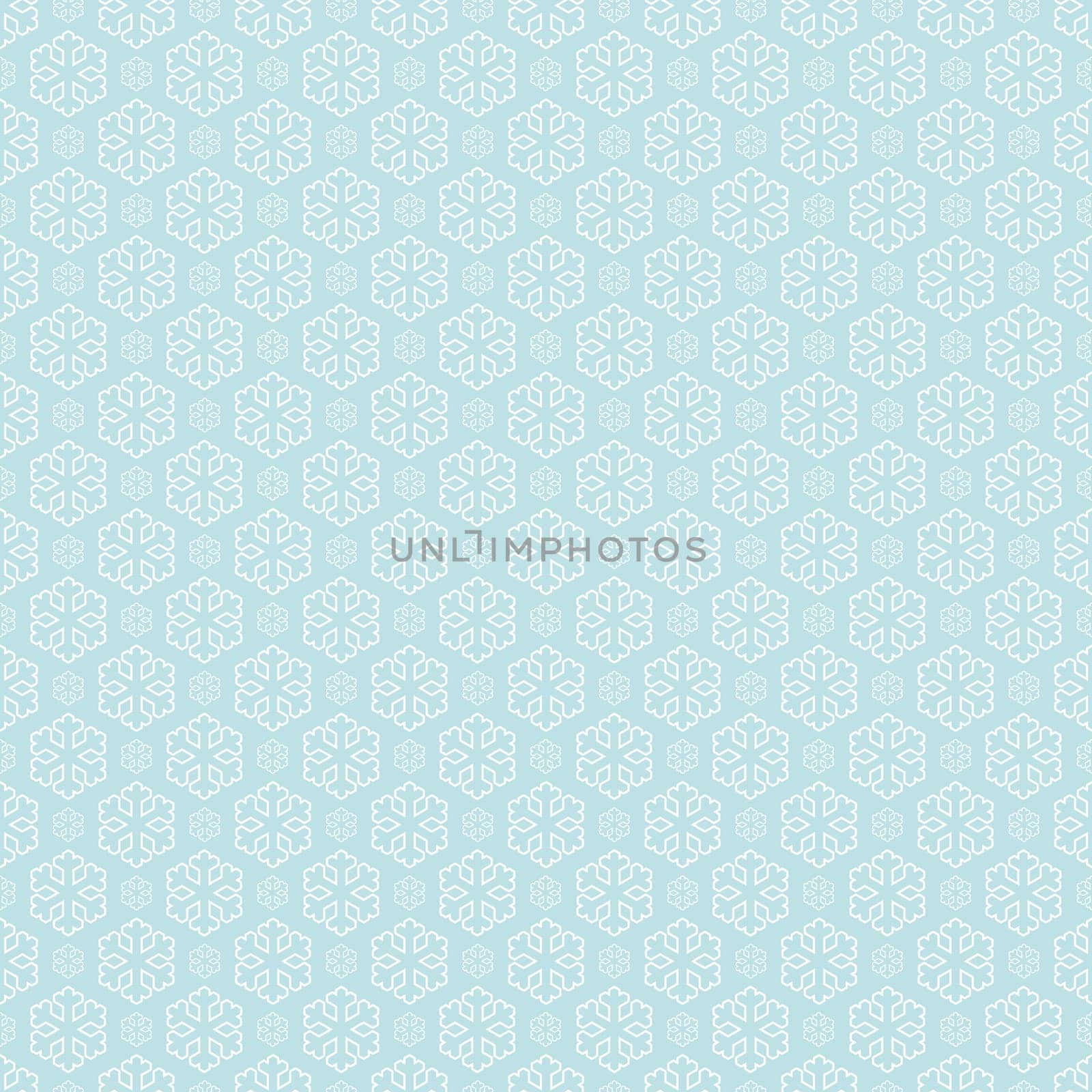 seamless blue and white colored snowflake background