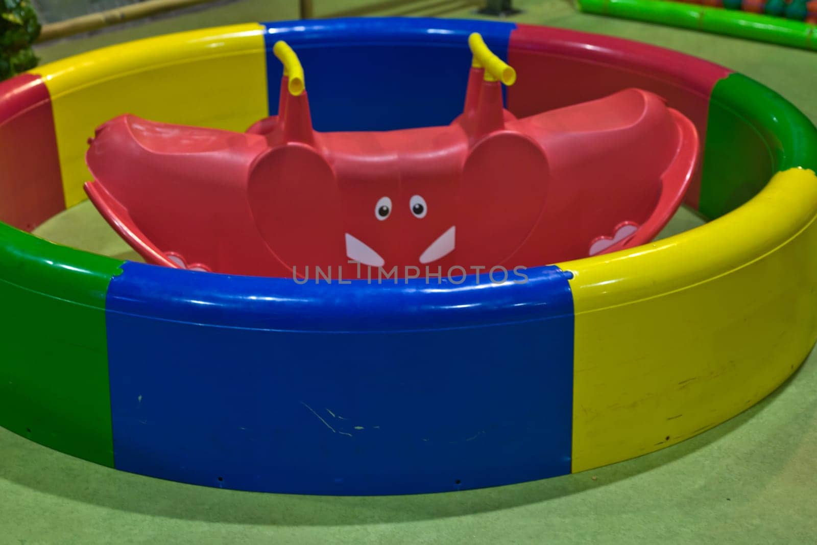 Plastic toys indoors at preschool Kindergarten colorful toys area