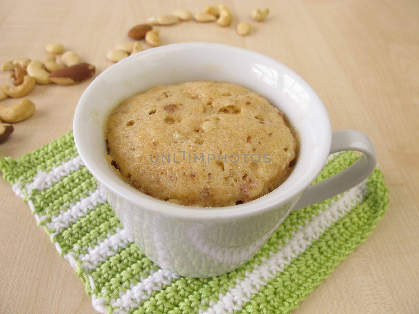 Cupcake with nuts from the microwave