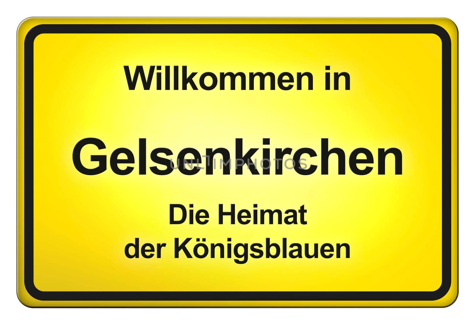 A yellow entrance sign with friendly welcome - Welcome