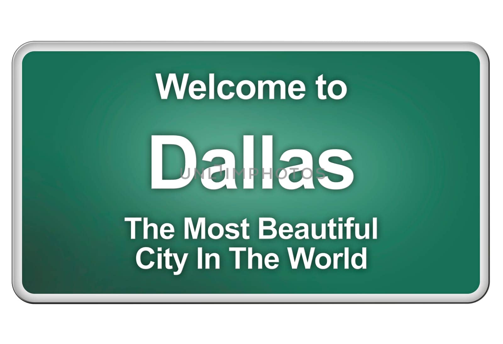 Green village sign with friendly Greetings