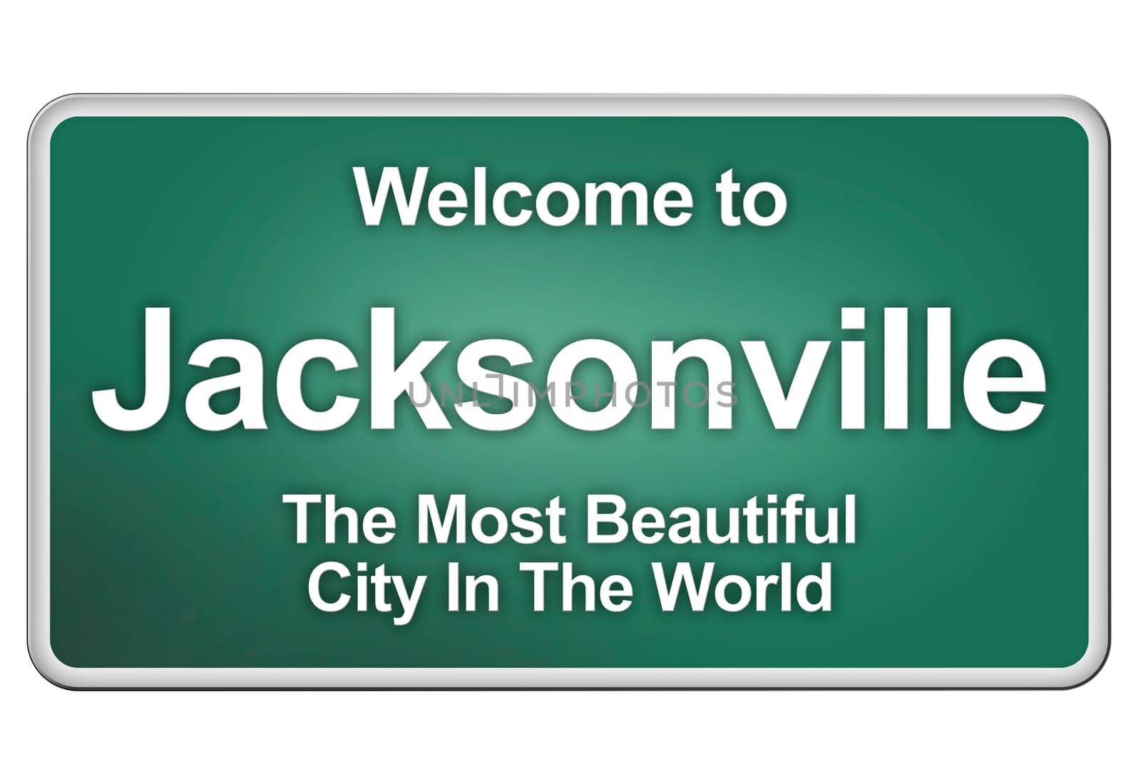Green village sign with friendly Greetings