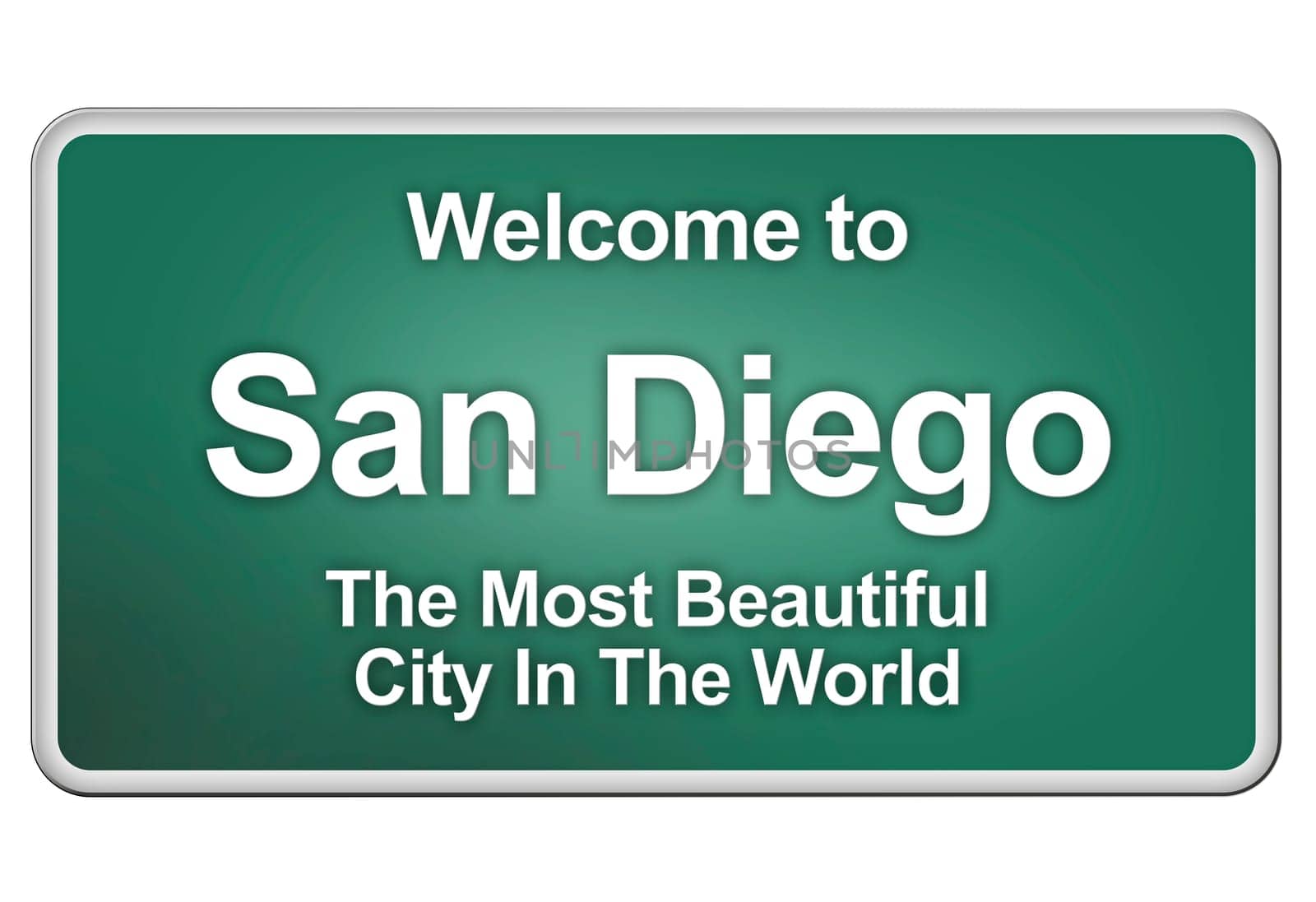 Green village sign with friendly Greetings