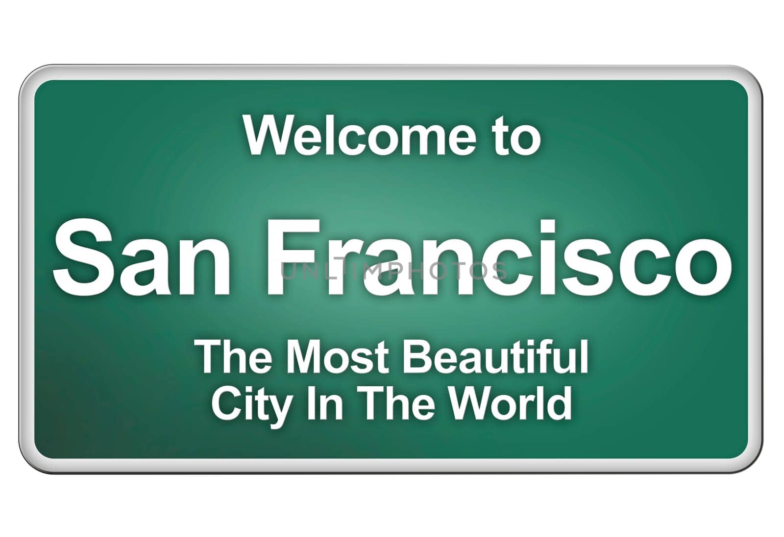 Green village sign with friendly Greetings