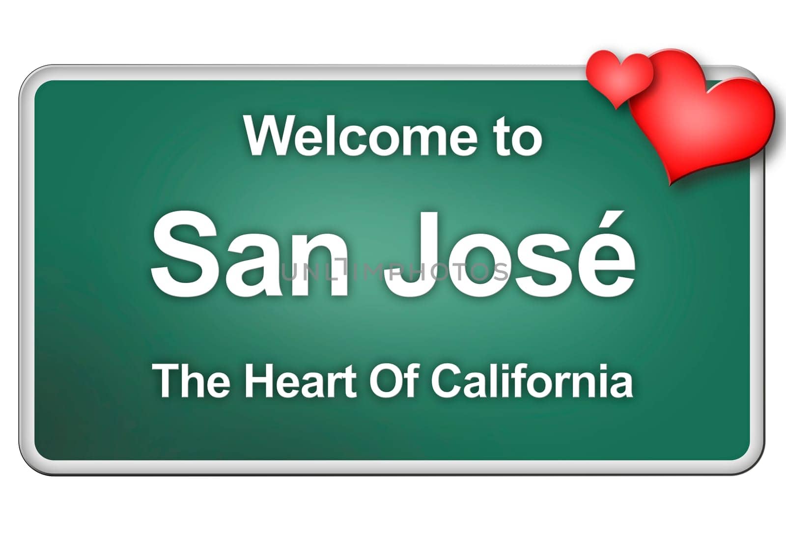 Green village sign with friendly Greetings