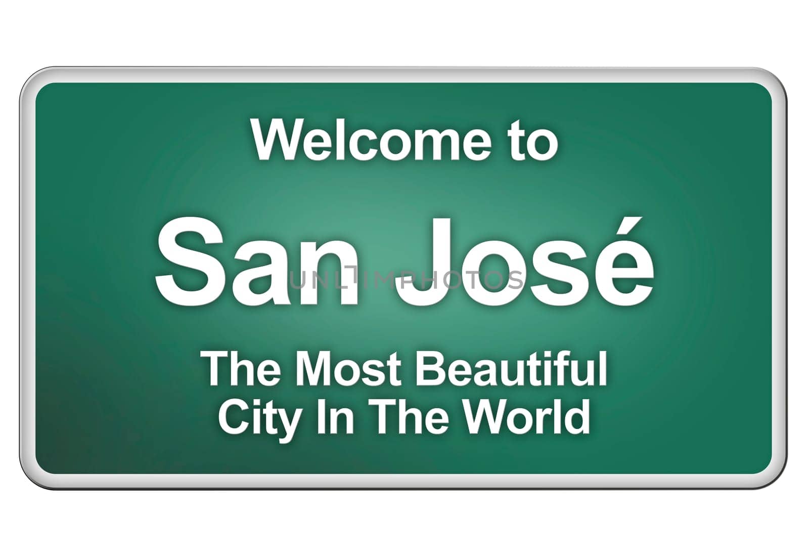 Green village sign with friendly Greetings